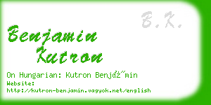 benjamin kutron business card